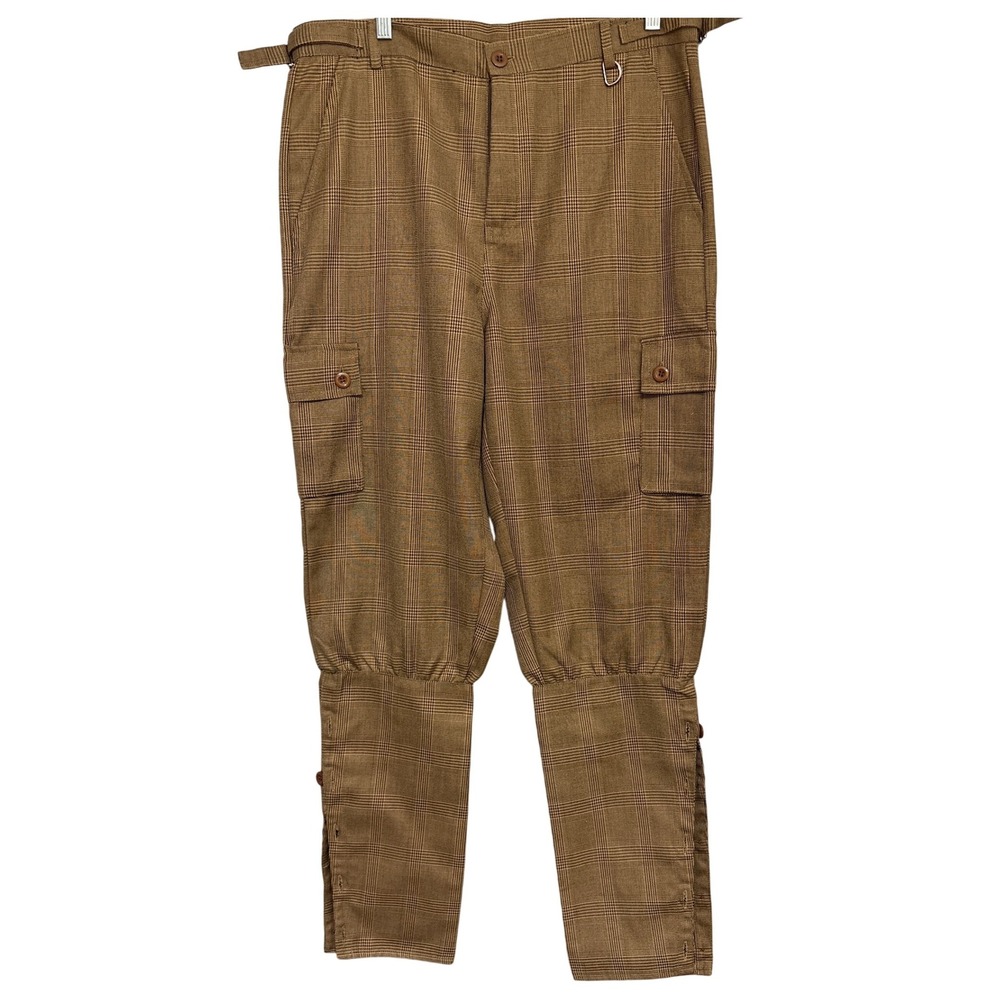 Pirate Dressing Plaid  Medieval Grunge Pants‎ Size M Brown Trousers  Mens